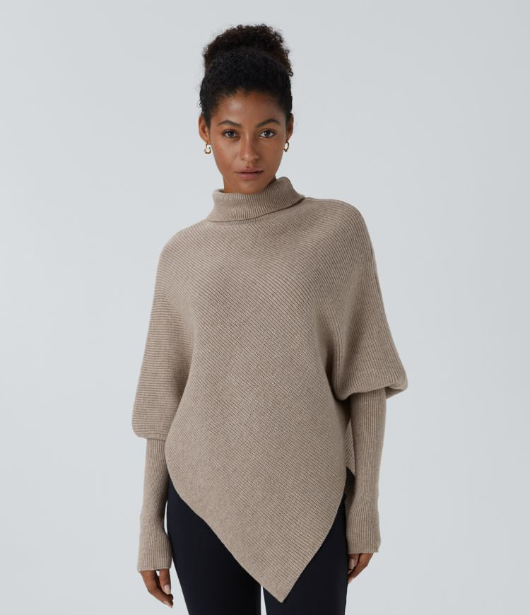 Amaya™ - Asymmetric turtleneck jumper