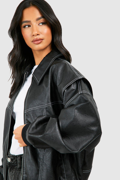 Isla™ - Classic Leather Bomber Jacket