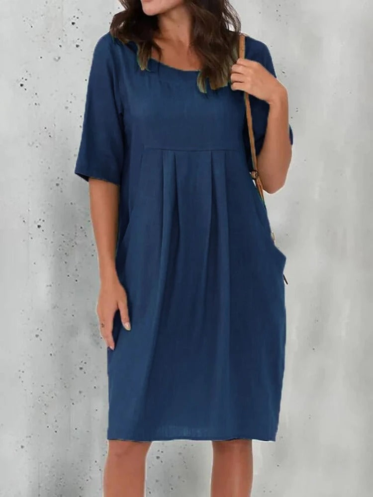 Jana™ - Elegantes Kleid In Übergröße Blau / S