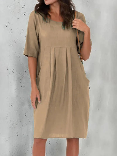 Jana™ - Elegantes Kleid In Übergröße Khaki / S